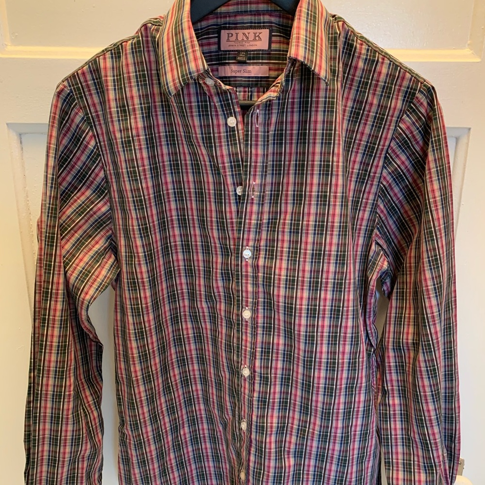 Pink Plaid Shirt in Like New Condition